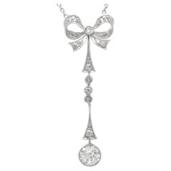 0.71 Carat Diamond 14k Yellow Gold Pendant - Antique Circa 1910