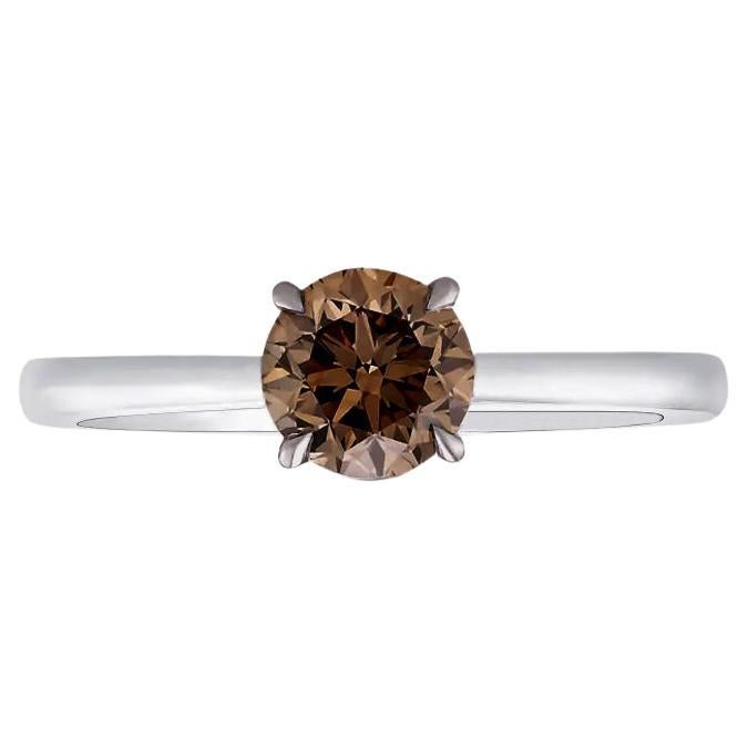 0.71 carat Fancy Brown Diamond White Gold 18K Ring