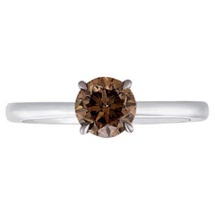 0.71 carat Fancy Brown Diamond White Gold 18K Ring