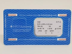 0.71 Carat HRD Certificate White Oval Cut Diamond