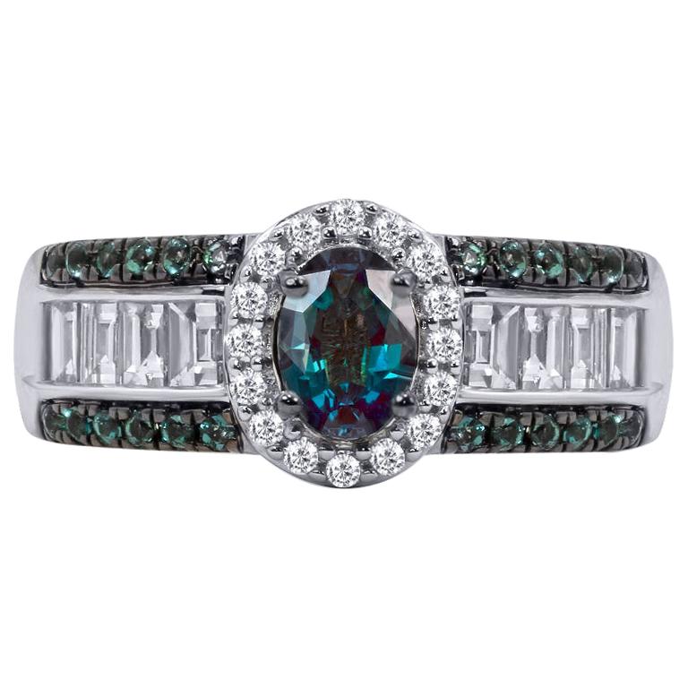 Mark Henry Carat Natural Brazilian Alexandrite and Diamond Ring, 18  Karat