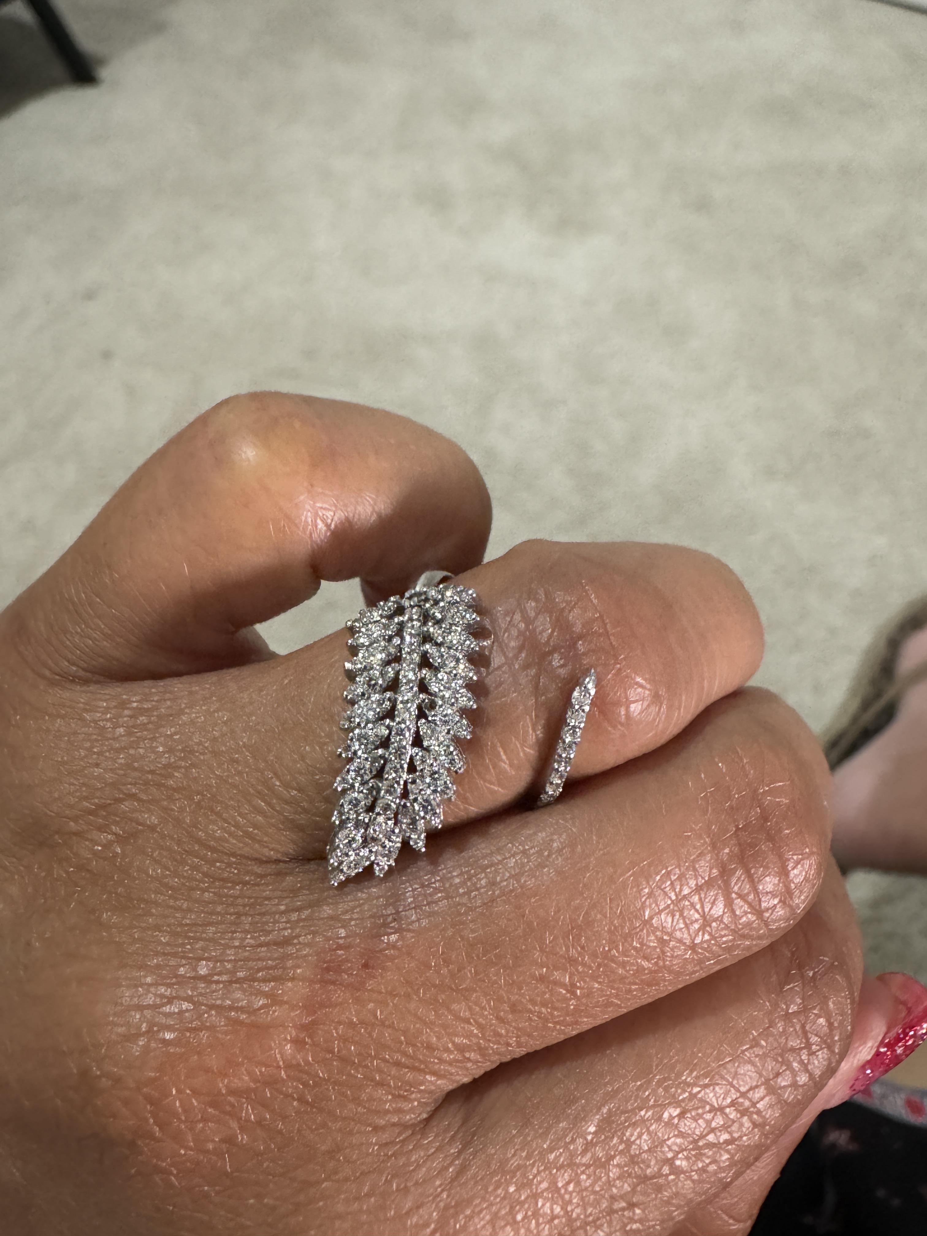 0.71 Carat Natural Diamond White Gold Cocktail Ring In New Condition For Sale In Los Angeles, CA