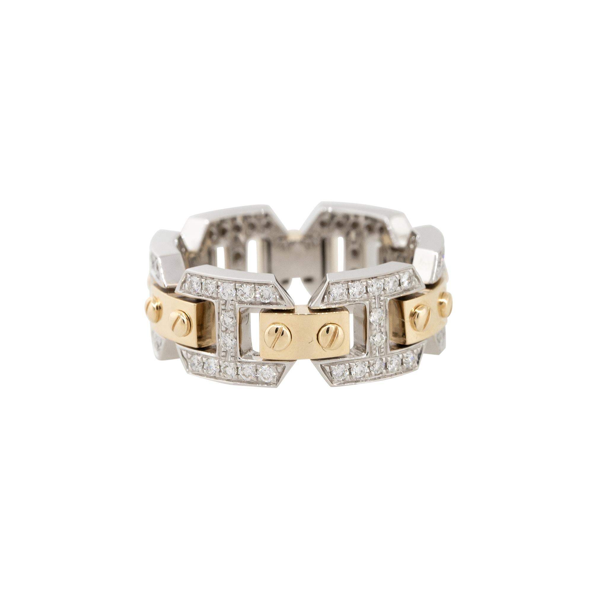 0.71 Carat Pave Diamond Link Band 18 Karat in Stock In Excellent Condition For Sale In Boca Raton, FL