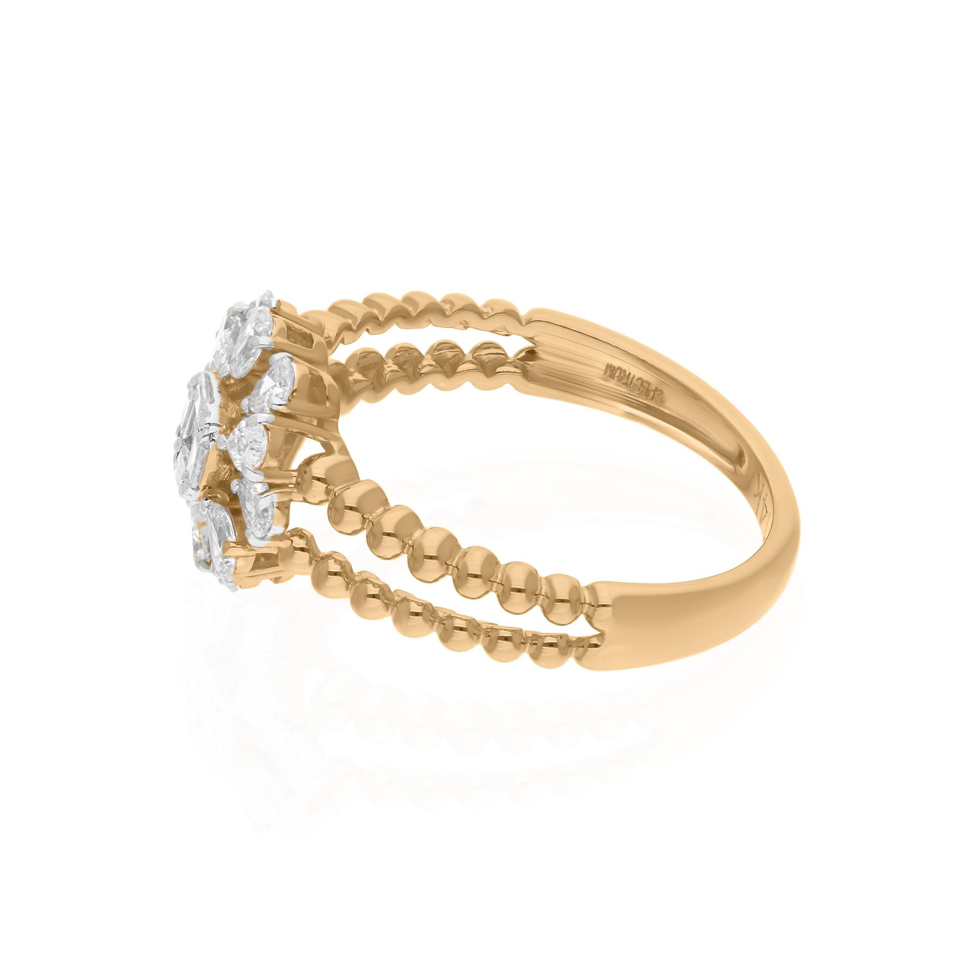 Cast from 14-karat gold, these exquisite ring is handset with 0.71 carats of sparkling diamonds.

The ring is a size 7 and may be resized to larger or smaller upon request. FOLLOW SPECTRUM JEWELS storefront to view the latest collection & exclusive