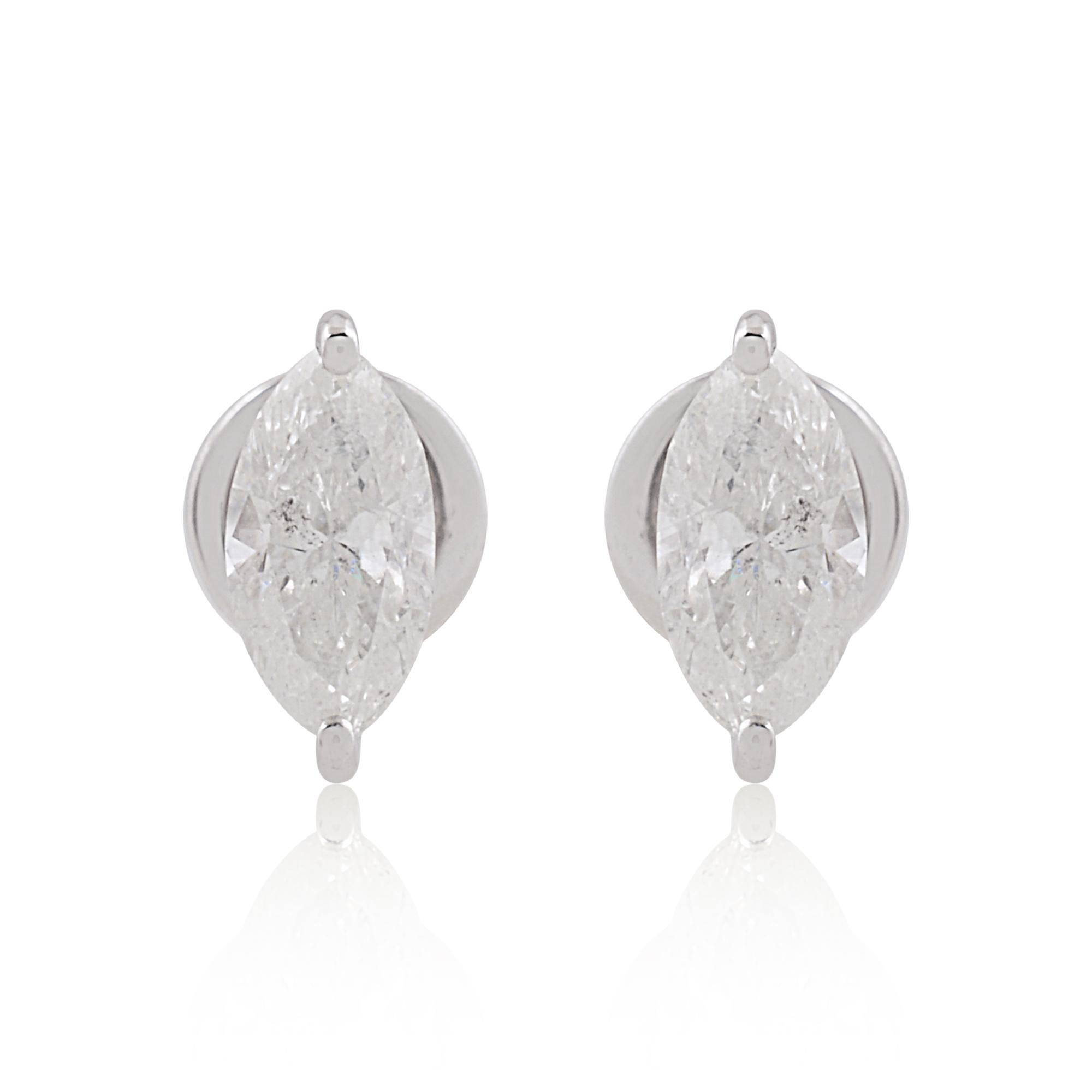 Set in solid 10k white gold, the minimalist design of these earrings allows the diamonds to take center stage, while the sleek and polished setting adds a touch of modern sophistication. The secure post and butterfly backings ensure comfortable and