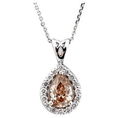 0.71 ct Natural Fancy Light Orangy Brown Diamond Pendant - No Reserve Price