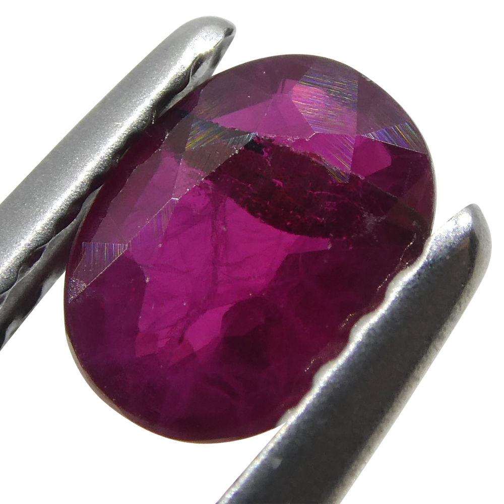 Brilliant Cut 0.71 ct Oval Ruby Burma For Sale