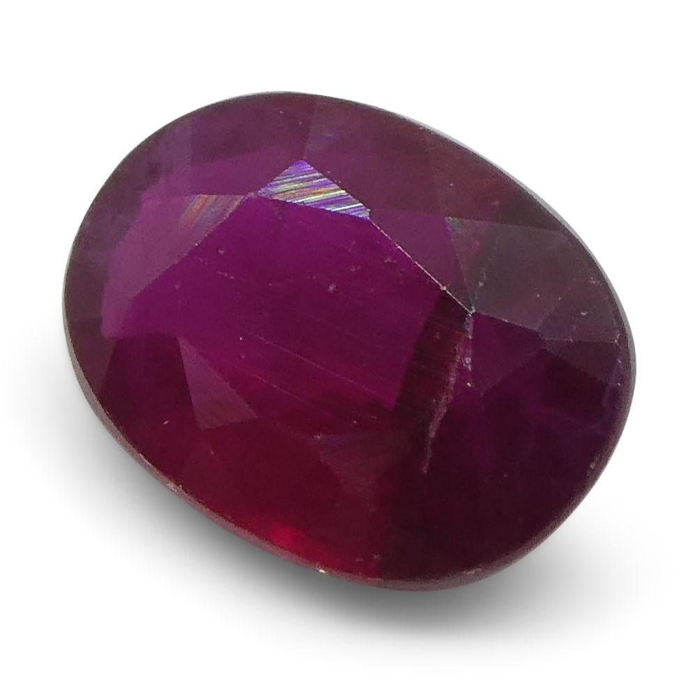 0.71 ct Oval Ruby Burma In New Condition For Sale In Toronto, Ontario