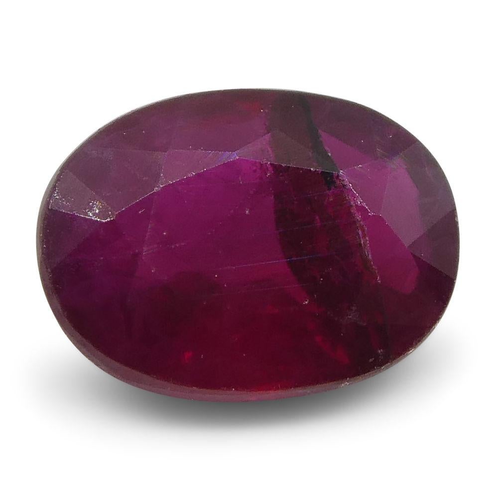 Women's or Men's 0.71 ct Oval Ruby Burma For Sale