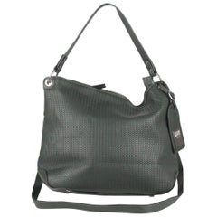 0714 Green Leather Embossed Chain Pattern Pippa Tote Shoulder Bag