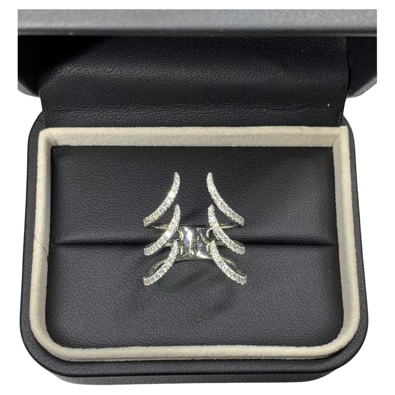 0.71ct Diamond eternity cocktail ring in 18k white gold.