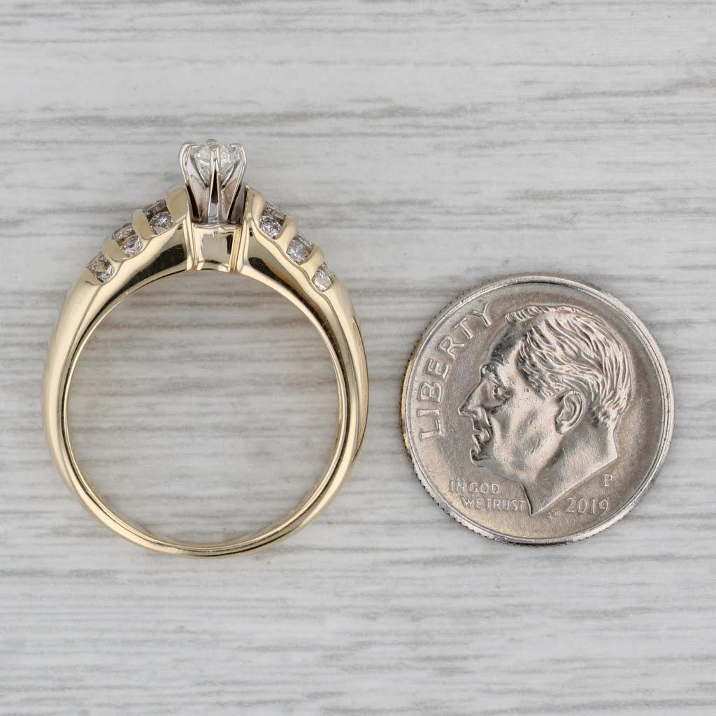 0,71 Karat Marquise-Diamant-Verlobungsring 14k Gelbgold Größe 7,25 Damen im Angebot