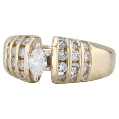0.71ctw Marquise Diamond Engagement Ring 14k Yellow Gold Size 7.25