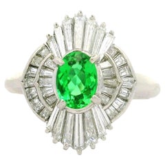 0.72 Carat Brazilian Green Paraiba Diamond Platinum Halo Ring, GIA Certified