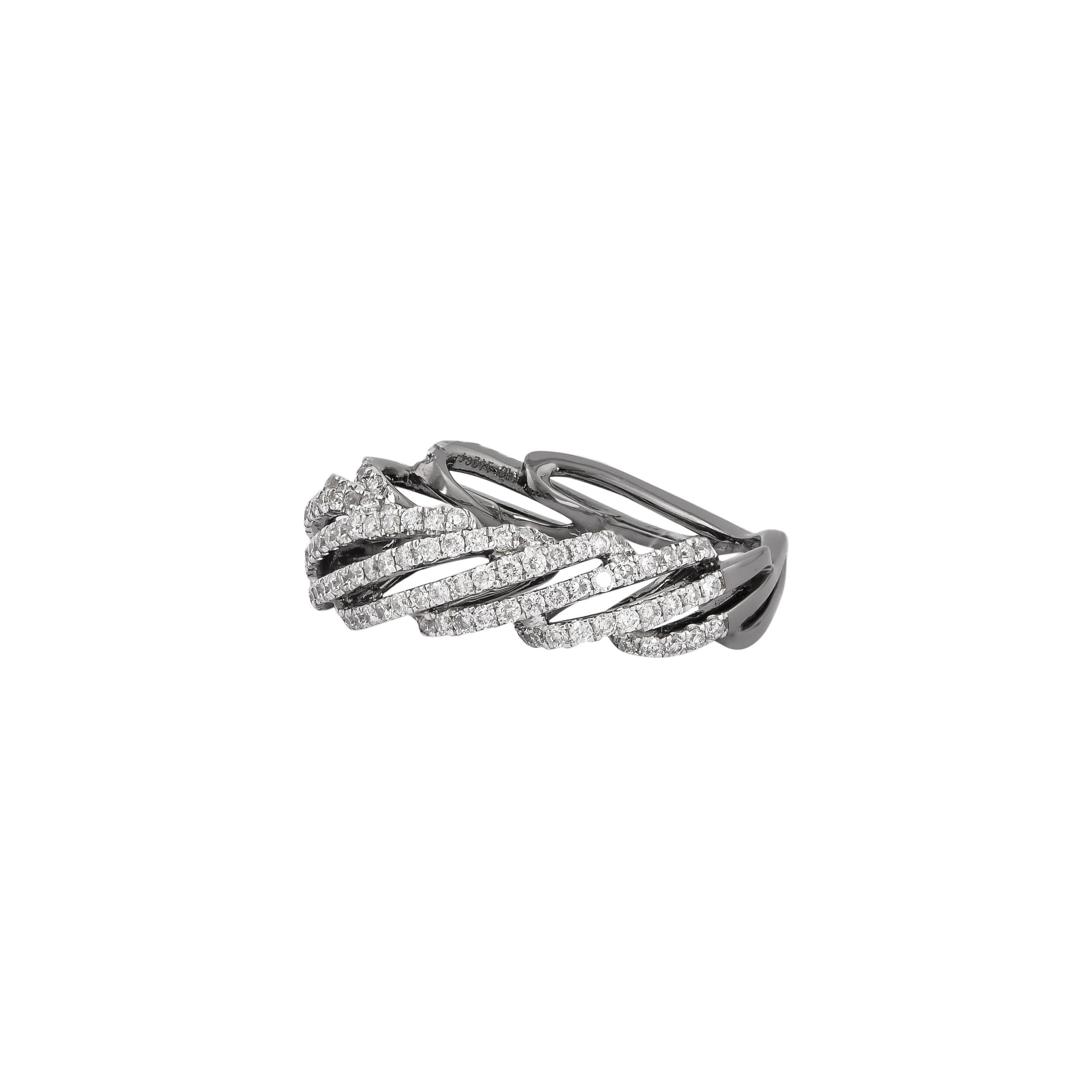 Contemporary Sunita Nahata Diamond 0.72ct. Fancy Ring in 18Karat Black Gold. For Sale
