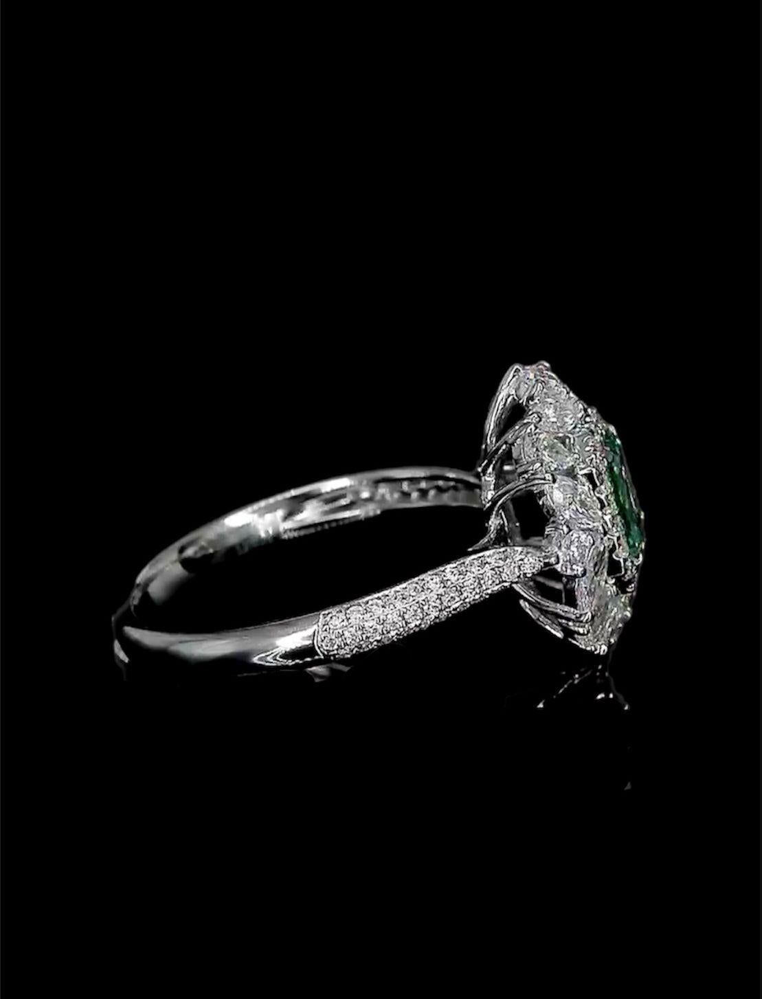 Women's 0.72 Carat Faint Yellow Green Diamond Ring SI1 Clarity GIA Certified For Sale