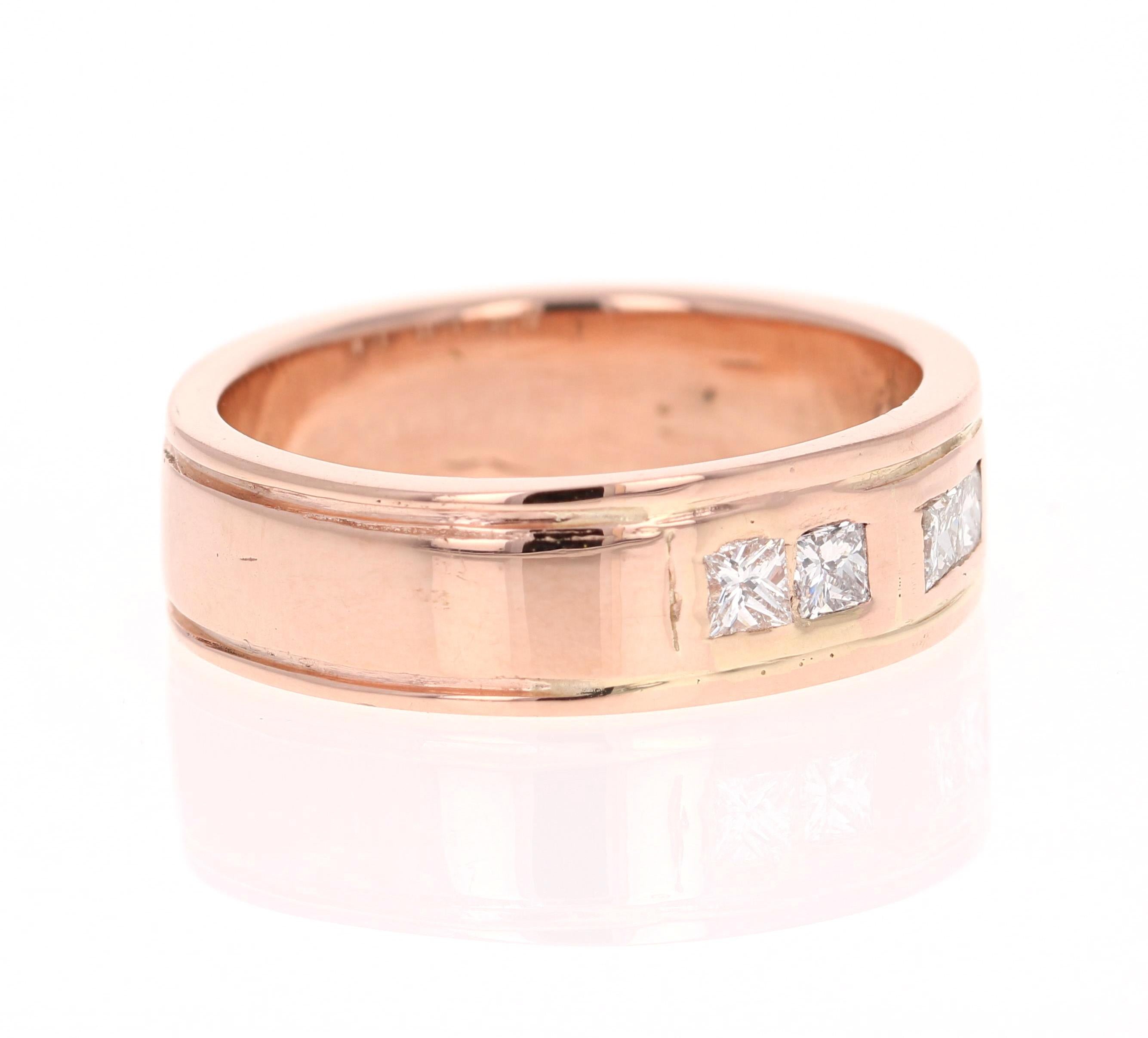 We have a Men's Fine Jewelry Collection as well! One stop shop for all your jewels! 

Calling this band unique is simply an understatement!

This ring is a magnificent and masculine Men's Diamond Band. It has 6 Princess Cut Diamonds weighing 0.72