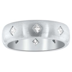 0,72 Quilates Platino Eternidad Unisex Anillo Diamante Corte Princesa
