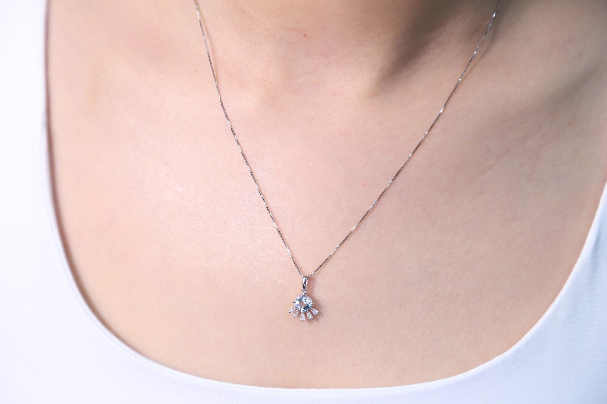 aquamarine baguette necklace