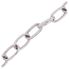 0.72 Carat Round Cut Pave Diamond Link Bracelet