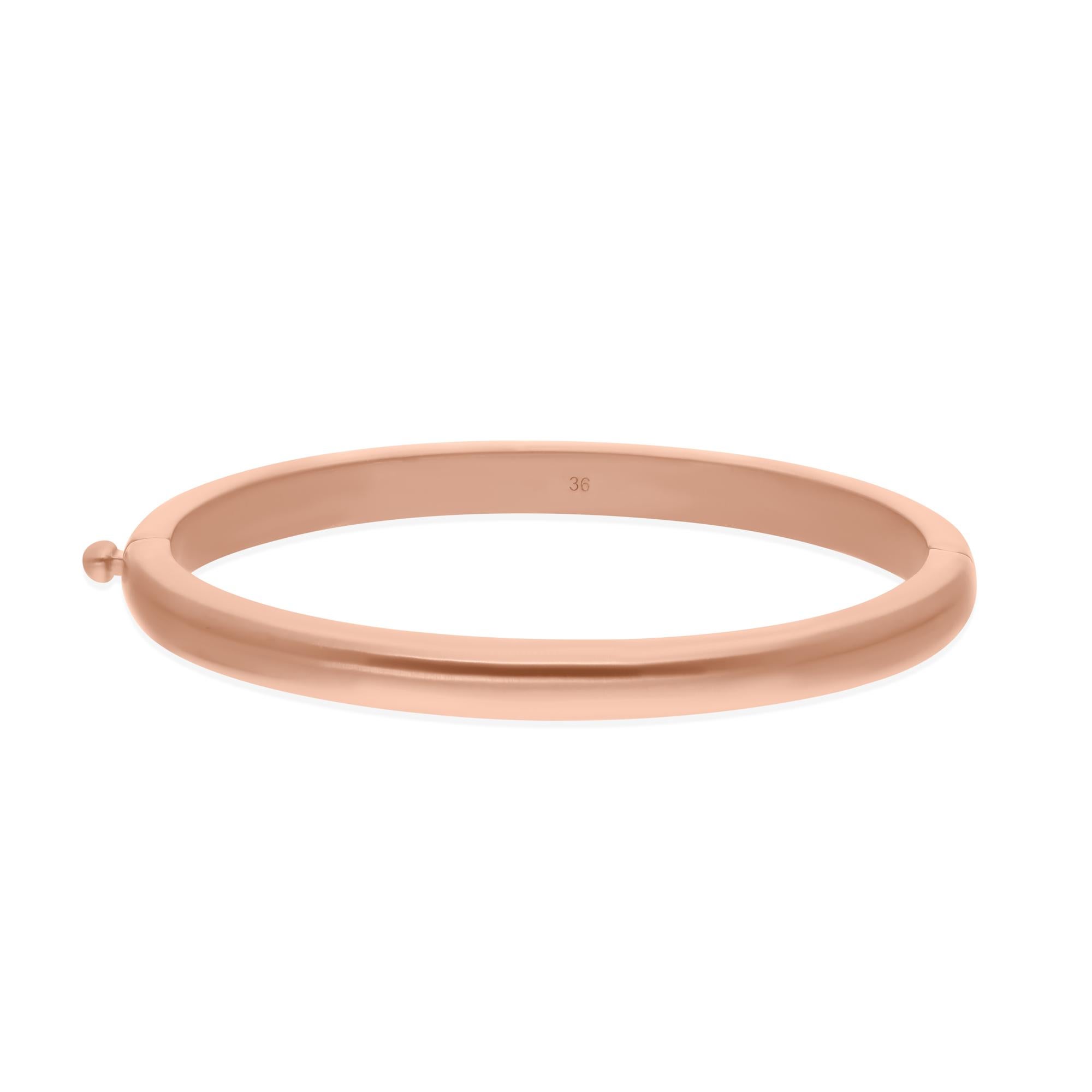 0,72 Karat SI/H Rundschliff-Diamant Burnish Set Armspange Armband 14 Karat Rose Gold Damen im Angebot