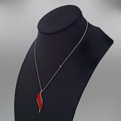 0.72 Carat Vs G Diamonds on 18 Carat White Gold Coral Paste Pendant