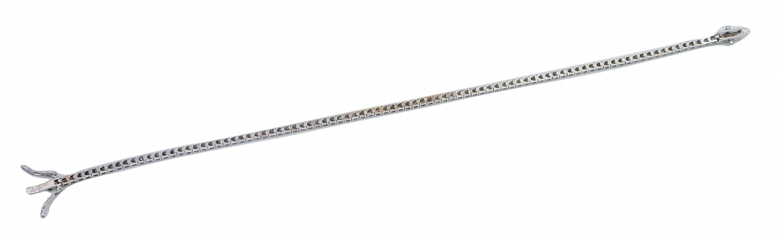 Retro 0.72 Carats Diamonds, 14 Karat White Gold Tennis Bracelet.