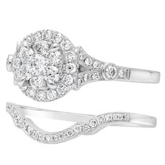 Roman Malakov 0.72 Carat Round Diamond Illusion Engagement & Wedding Ring Set