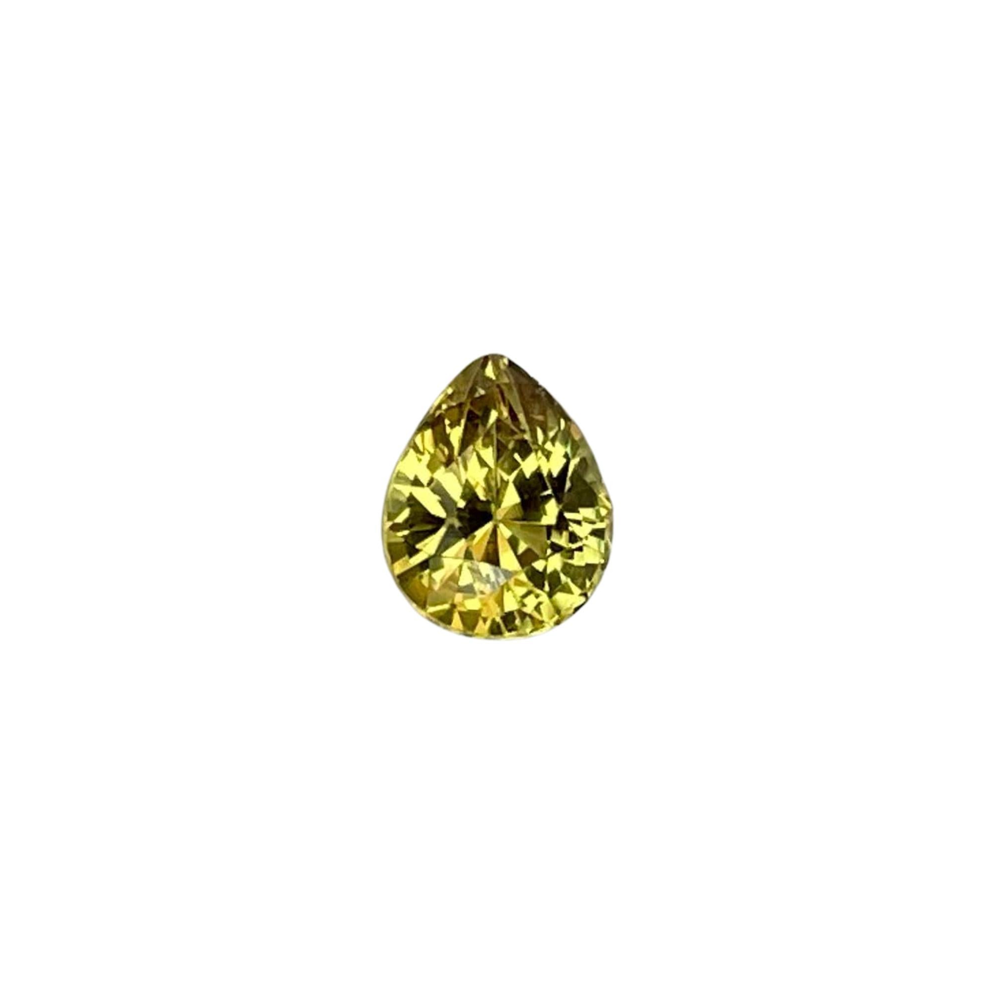 Pierre précieuse naturelle du Sri Lanka, saphir jaune taille poire de 0,72 carat en vente 3