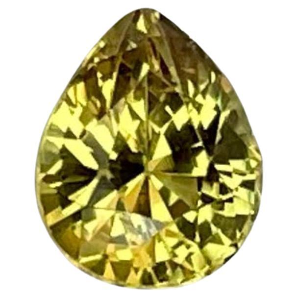 0.72 carats Yellow Sapphire Stone Pear Cut Natural Sri Lankan Gemstone