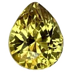 0.72 carats Yellow Sapphire Stone Pear Cut Natural Sri Lankan Gemstone