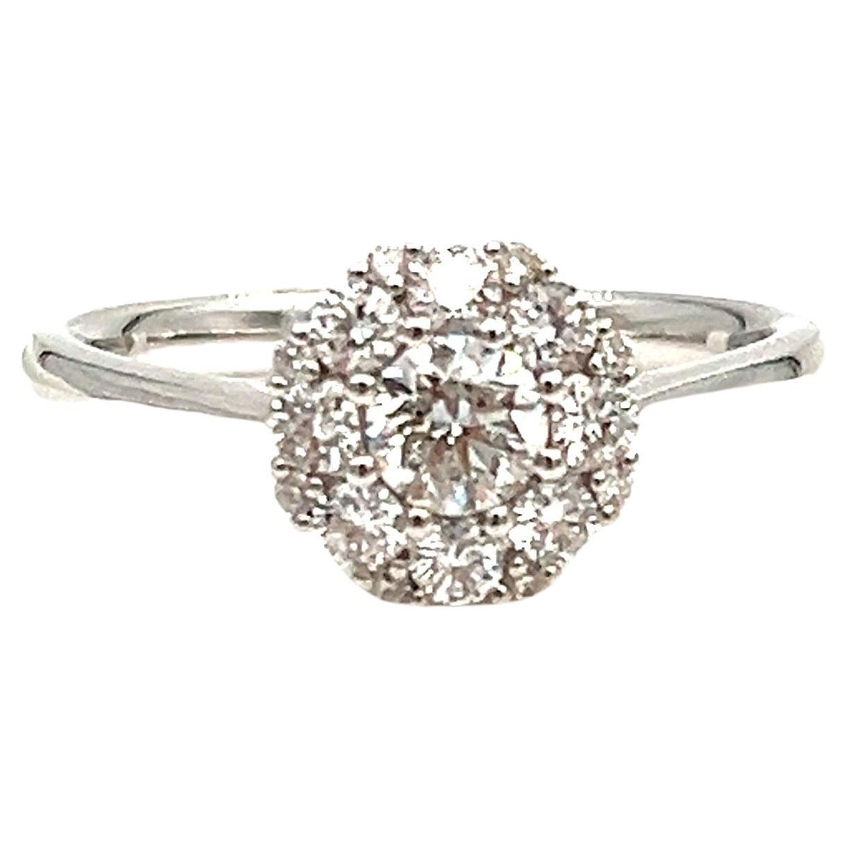 0.72 ct Cluster Diamond Ring  For Sale