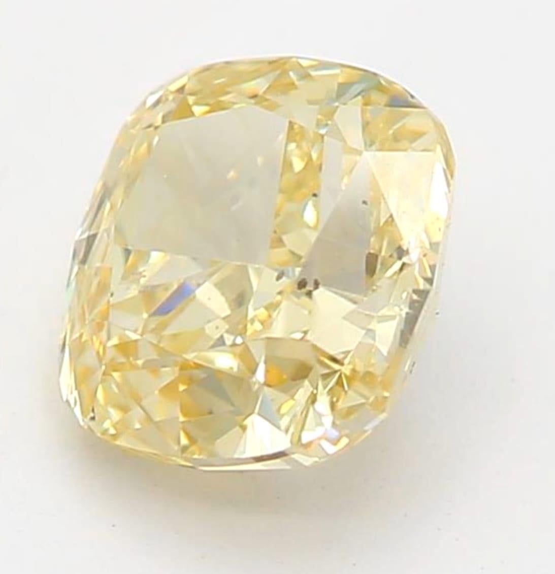*100% NATURAL FANCY COLOUR DIAMOND*

✪ Diamond Details ✪

➛ Shape: Cushion
➛ Colour Grade: Fancy Light Brownish Yellow
➛ Carat: 0.72
➛ Clarity: SI1
➛ GIA Certified 

^FEATURES OF THE DIAMOND^

This light brownish-yellow diamond, often referred to as
