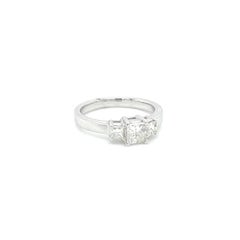 0.72 Carat Three Stone Princess Cut Ring