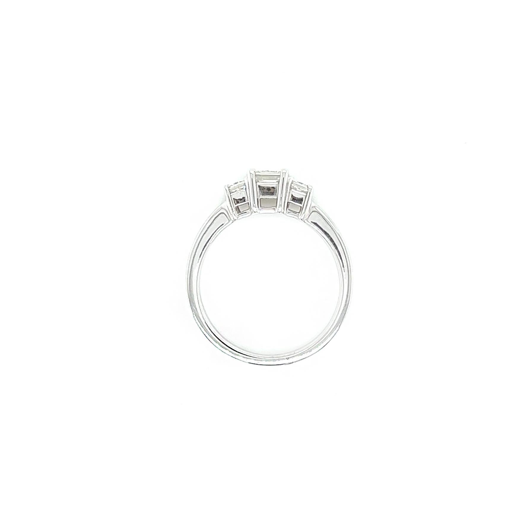 Women's or Men's 0.72 Carat Three Stone Princess Cut Ring For Sale