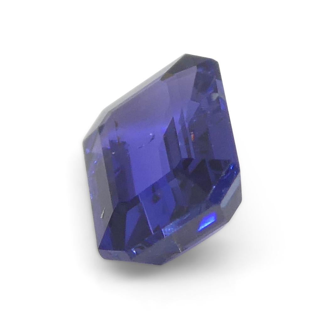 Saphir bleu taille émeraude de 0.72 carat provenant d'Afrique de l'Est, non chauffé en vente 4