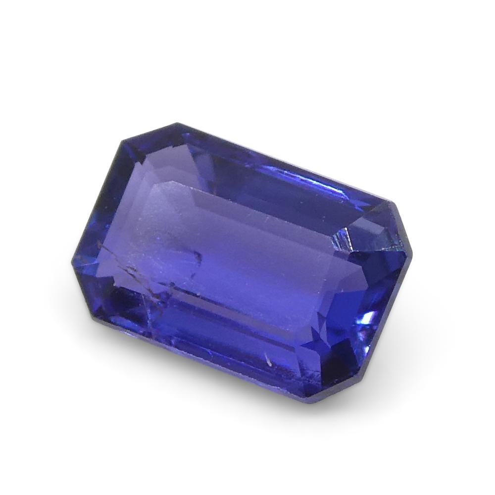 Saphir bleu taille émeraude de 0.72 carat provenant d'Afrique de l'Est, non chauffé en vente 5