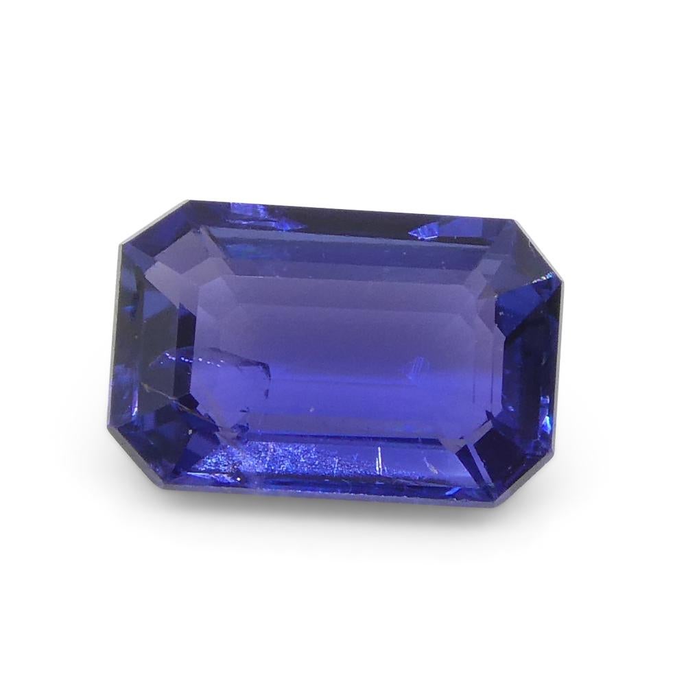 Saphir bleu taille émeraude de 0.72 carat provenant d'Afrique de l'Est, non chauffé en vente 6