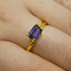 0.72ct Emerald Cut Blue Sapphire from East Africa, Unheated