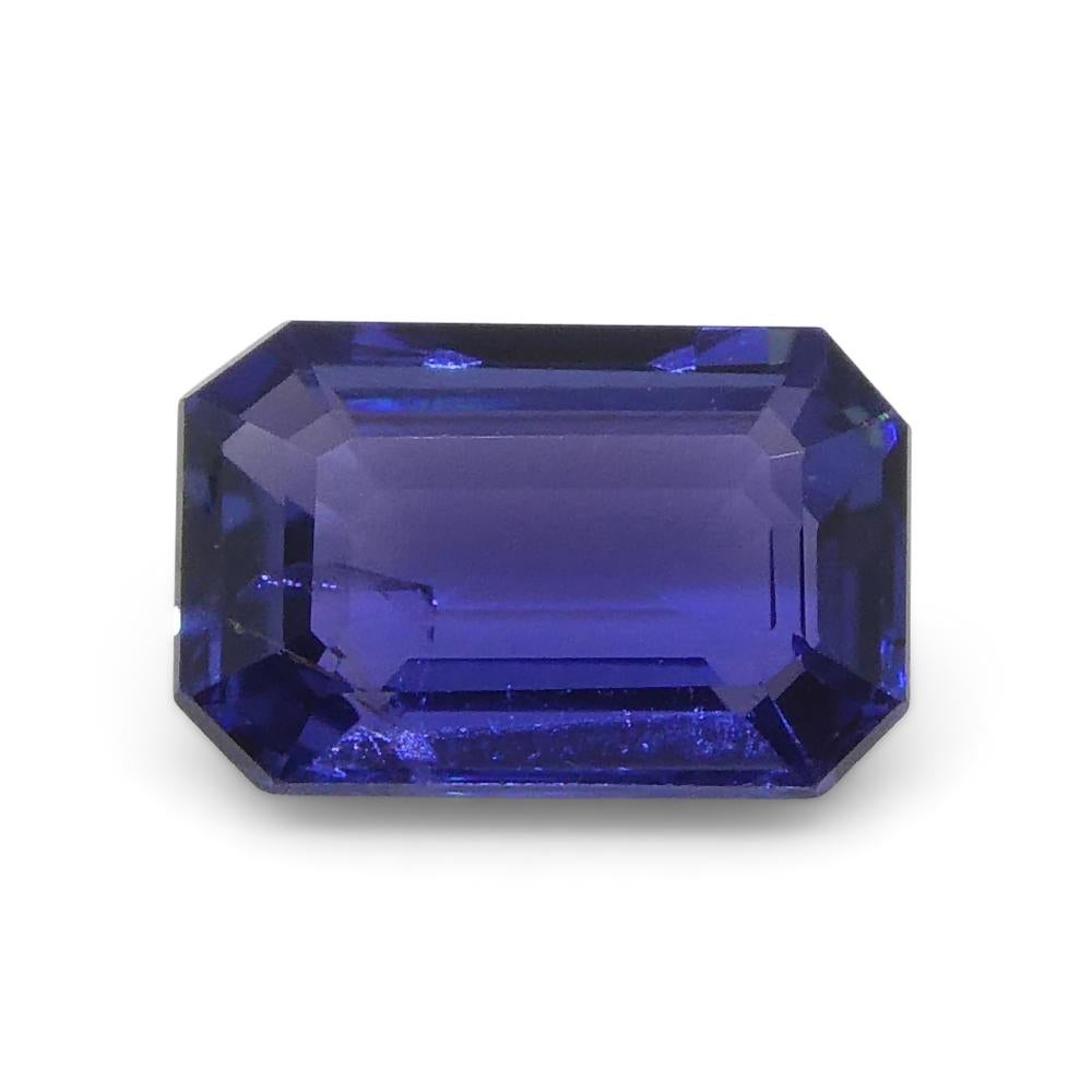 0.72ct Emerald Cut Blue Sapphire from East Africa, Unheated In New Condition For Sale In Toronto, Ontario