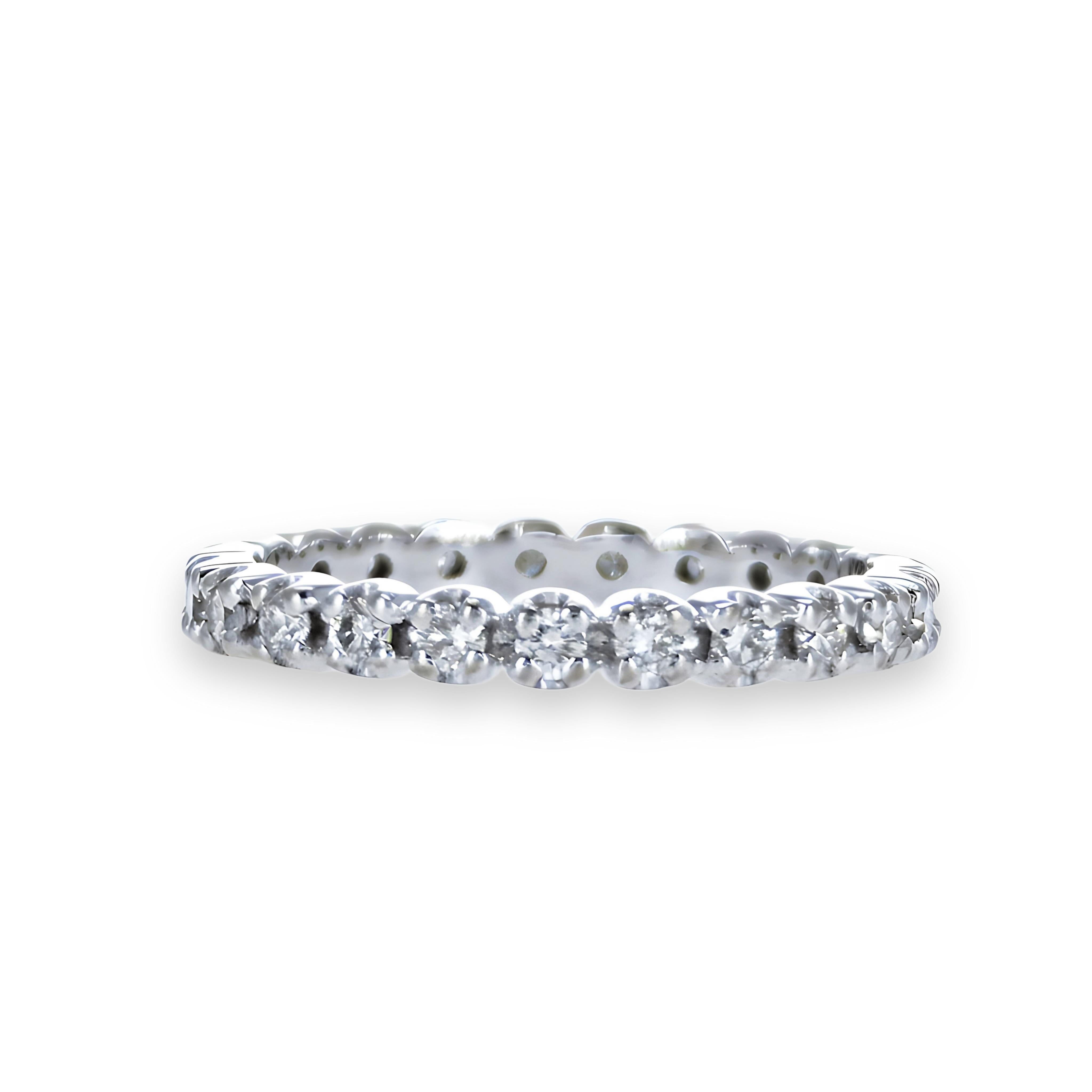 Round Cut 0.72Ct Natural Round Diamonds Eternity Ring For Sale