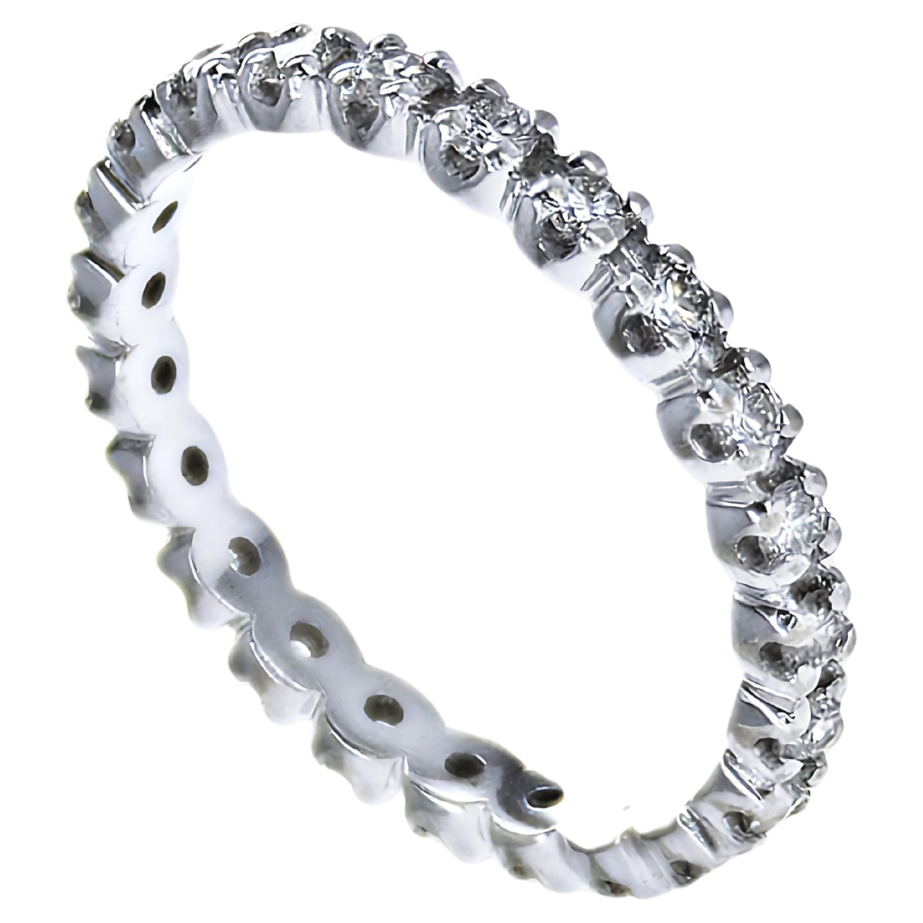 0.72Ct Natural Round Diamonds Eternity Ring For Sale