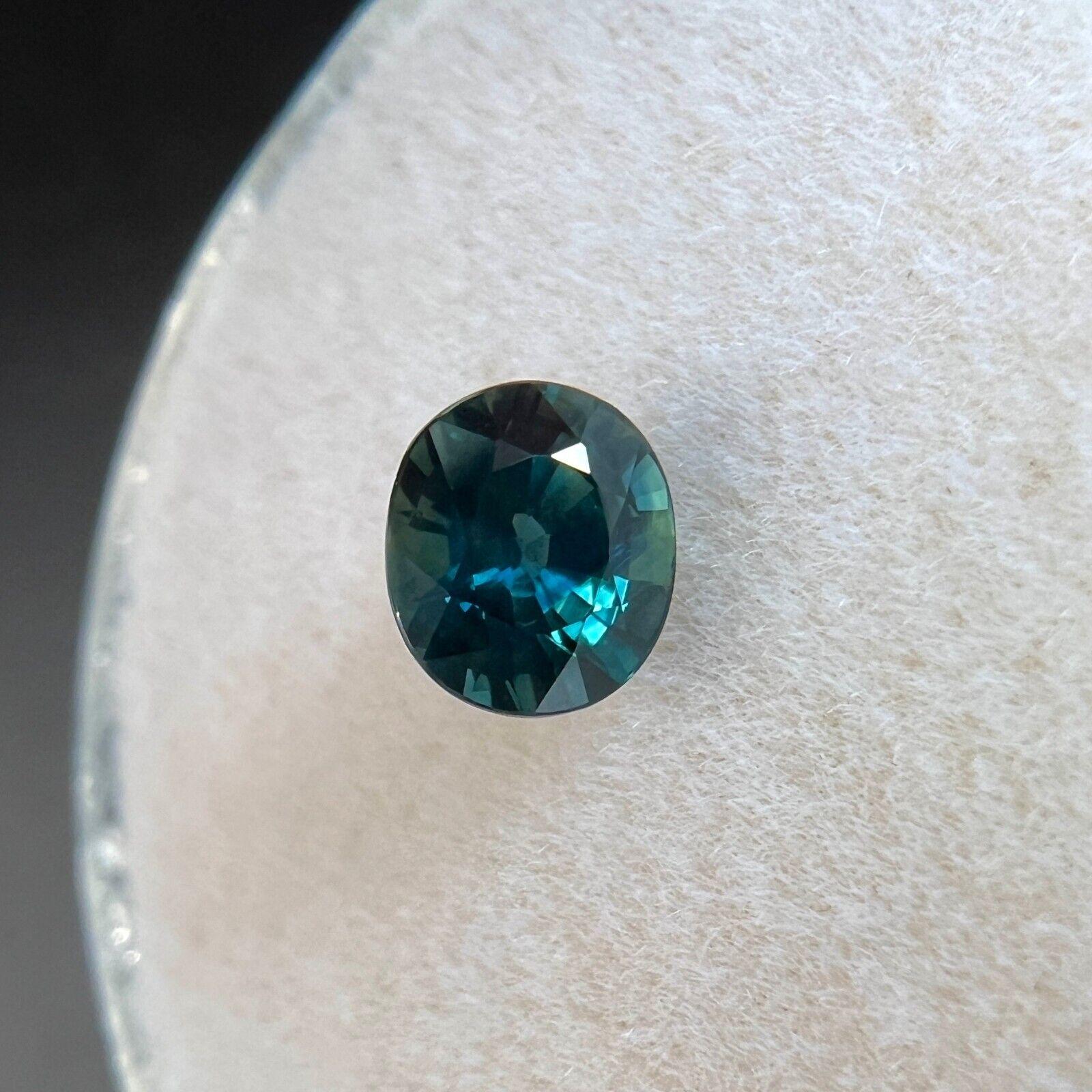 0.72ct Natural Vivid Blue Green Australian Sapphire Oval Cut Gem VVS In New Condition For Sale In Birmingham, GB