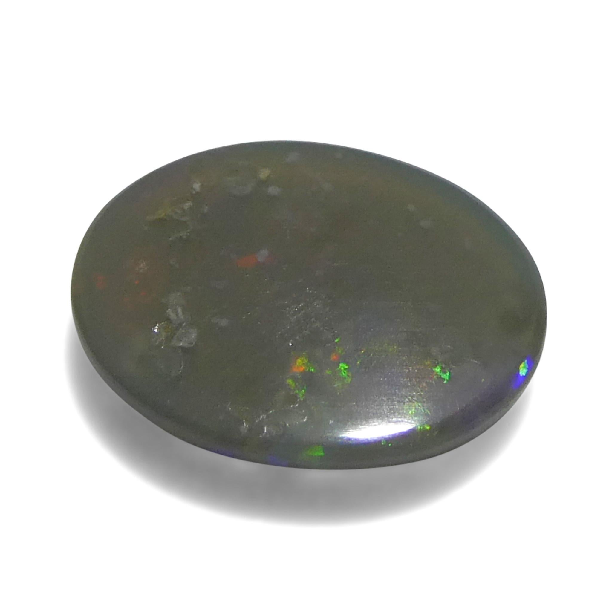 0.72ct Opale grigio ovale cabochon dall'Australia in vendita 5
