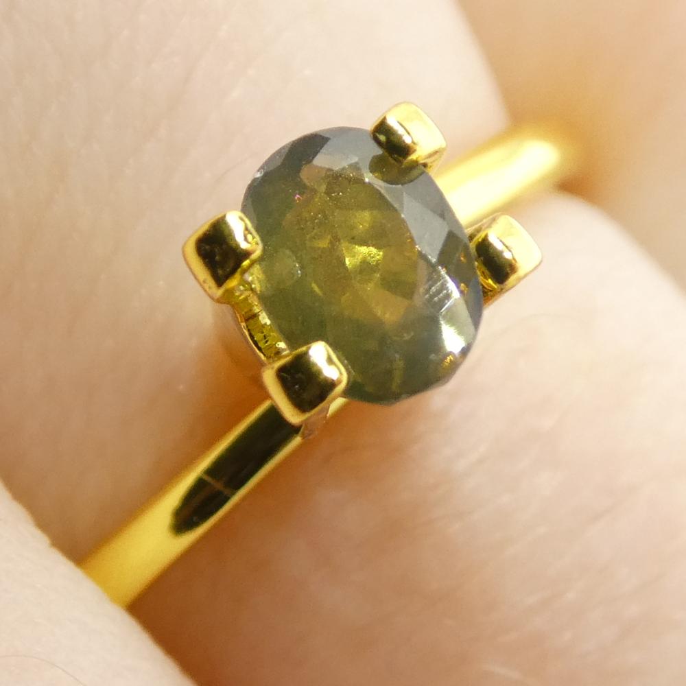 Taglio brillante 0.72ct Oval Yellowish Green to Yellowish Brown Alexandrite dallo Sri Lanka in vendita