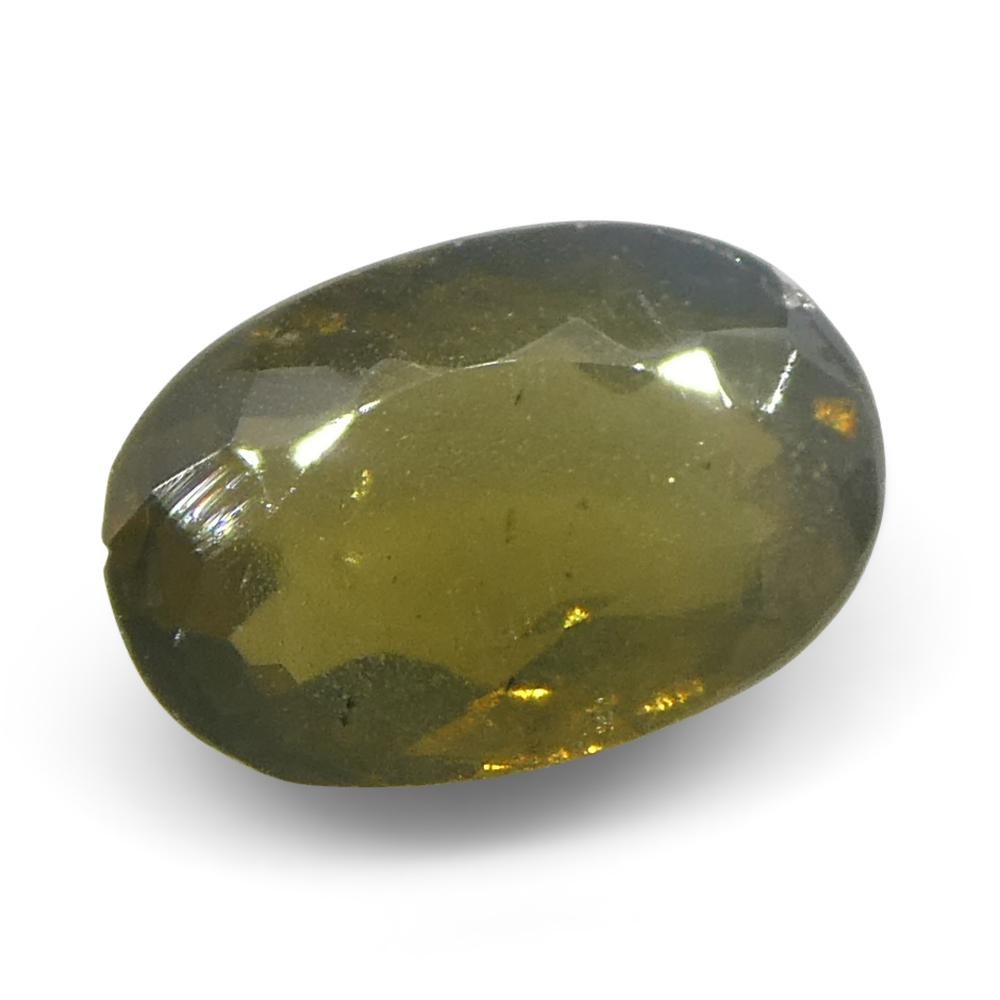 0.72ct Oval Yellowish Green to Yellowish Brown Alexandrite dallo Sri Lanka in vendita 2