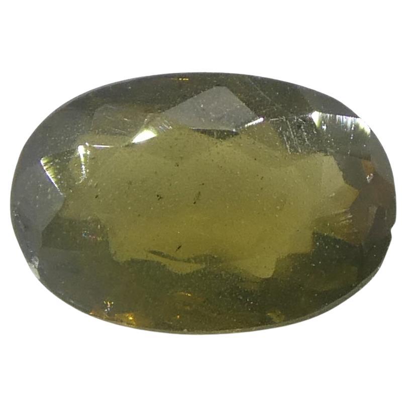 0.72ct Ovaler gelblich grüner bis gelblich brauner Alexandrit aus Sri Lanka