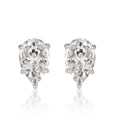 0.72ct Pear Shaped Mosaic Diamond Stud Earrings