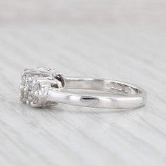 0.72ctw Diamond Flower Clusters Ring 14k White Gold Size 7 Engagement Vintage