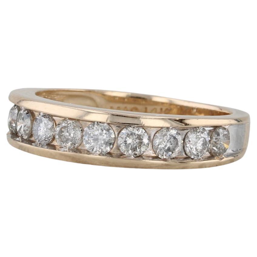 0.72ctw Pave Diamond Wedding Band 14k Yellow Gold Size 7-7.25 Anniversary Ring